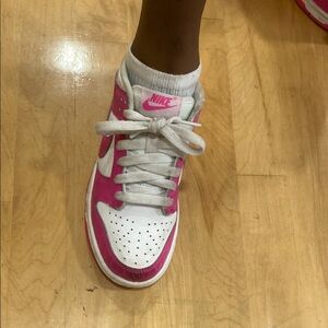 Nike Women's Pink and White Sneakers